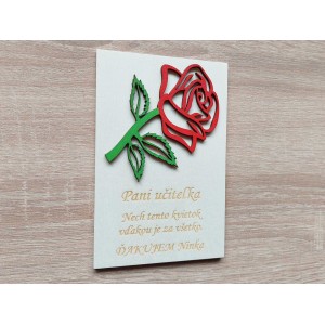 Magnetka ruža poďakovanie pani učiteľke 14cm 2