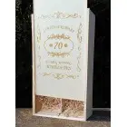 Holzkiste für 2 Flaschen Wein 0,75l - Geschenk zum 70. Geburtstag - Verzierung