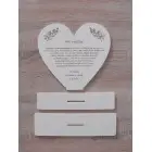 Poďakovanie pre rodičov v tvare srdca 22,5x20,5cm