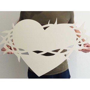 Herz mit Jesuskrone - Göttliches Herz 80cm