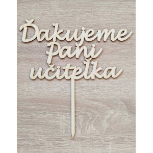 Holzstecker Vielen Dank, Frau Lehrerin, Breite 20 cm