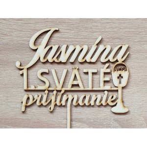 Dřevěný zapich konfirmace se JMÉNOM | LYMFY.sk | 1. svaté přijímání