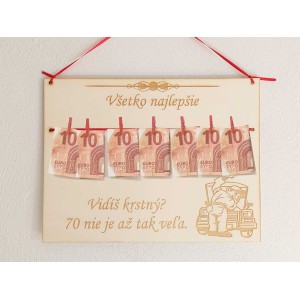 Holztafel 30x22 cm Sie sehen 70 ist nicht so viel MECHANIK