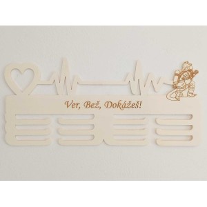 Holzmedaillenhalter mit Lasergravur 45cm Feuerwehr 2