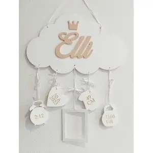 Name on the cloud Elli with birth information 35cm