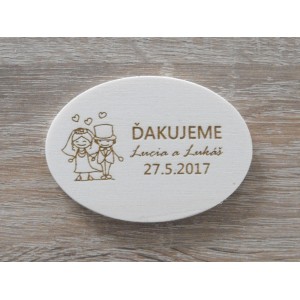 Hochzeitsmagnete für Ehepaare mit Herzen 5x7cm