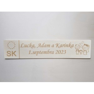 Wooden wedding license plate of Family