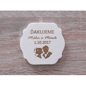 Svatební magnetky velké 9x9x0,3cm - vychovaly ženu | LYMFY.sk | Svatební dřevěné výrobky
