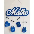 Meno s pozadím a údajmi - Matúš + modra + hnedá