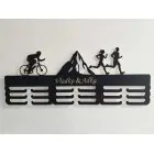 Drevený vešiak na medaily atletika maľovaný 55cm s gravírovaním