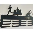 Drevený vešiak na medaily atletika maľovaný 55cm s gravírovaním