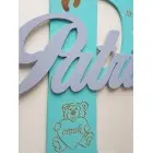 Drevené písmeno s menom a údajmi cca 30cm - Alexik