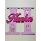 Drevené písmeno s menom a údajmi cca 30cm - Alexik