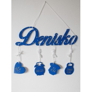 Wooden name with details color royal blue 2