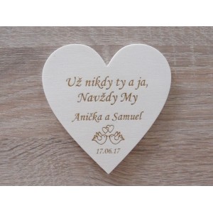 Hochzeitsmagnete B Ehemann schenkt ein 5,5 x 5,5 cm großes Herz | LYMFY.sk | Gefräste Magnete