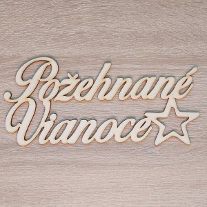 Wooden sign Blessed Christmas 21cm