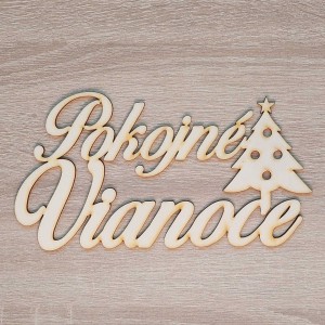 Holzschrift "Frohe Weihnachten" 21cm