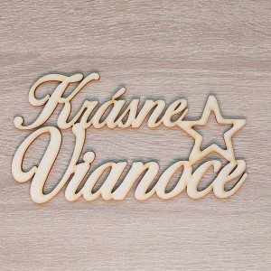 Wooden sign Beautiful Christmas 18cm