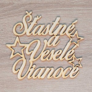 Holzschild Frohe und Gesegnete Weihnachten 15cm