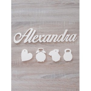 Produkt - Holzname mit Zubehör zur Fertigstellung