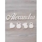 Product-Wooden name with accessories for completion
