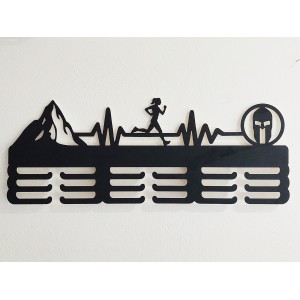 Drevený vešiak na medaily žena maľovaný 55cm SPARTAN HORY BEH 2