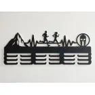 Holzmedaillenständer Junge gemalt 55cm SPARTANER BERGLAUF