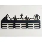 Drevený vešiak na medaily chlap maľovaný 55cm SPARTAN HORY BEH