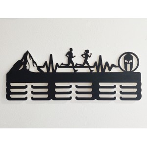 Drevený vešiak na medaily pár maľovaný 55cm SPARTAN HORY BEH 2