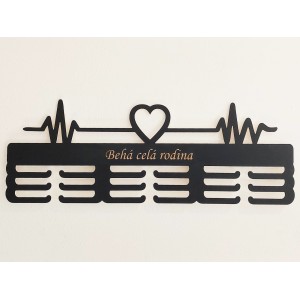 Holzmedaillenhalter PULZ, bemalt, 55 cm, mit Gravur 2