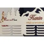 80cm drevený vešiak na medaile s laserovaním a menom BEH