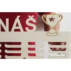 65cm drevený vešiak na medaile s gravírovaním pohár víťazov