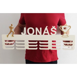 65 cm wooden hanger for a medal with an engraving of the...