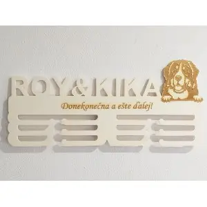 Wooden medal holder with laser engraving 45cm Bernese Mountain Dog 2