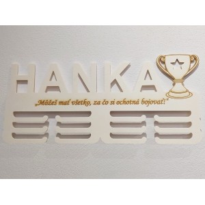 Drevený držiak na medaile s laserovaním 45cm víťazný POHÁR 2