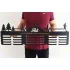 80cm drevený vešiak na medaile + maľovanie + meno