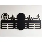 Drevený vešiak na medaily TRIFECTY pod sebou maľovaný 55cm