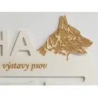 Drevený držiak na medaile s laserovaním 45cm pes Holandský ovčiak krátkosrstý