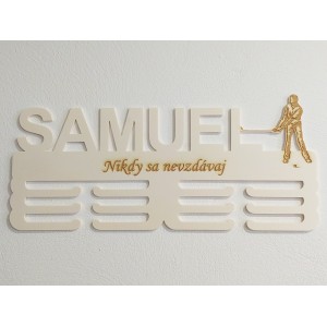 Wooden medal holder with laser engraving 45cm golf 2