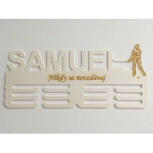 Wooden medal holder with laser engraving 45cm golf 2