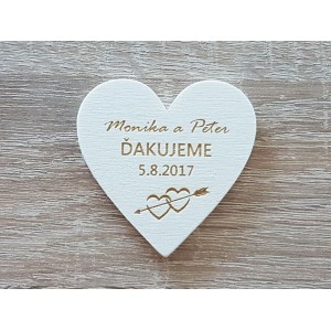 Wedding magnets B hearts with arrow 5.5x5.5cm