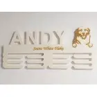 Drevený držiak na medaile s laserovaním 45cm pes Pyrenejský horský pes