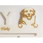 Drevený držiak na medaile s laserovaním 45cm pes Pyrenejský horský pes