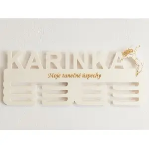 Drevený držiak na medaile s laserovaním 45cm tanec - dance 2