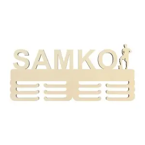 Wooden medal hanger with the name of the football player 45cm