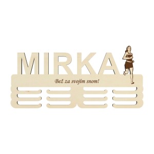 Holzmedaillenhalter mit Lasergravur 45 cm Lauf