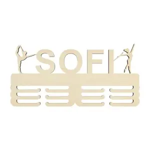 Medal holder with the name Majorette and Gymnast 45cm