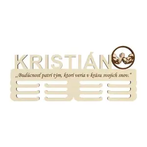 Wooden medal holder with laser-engraved text 45cm armwrestling