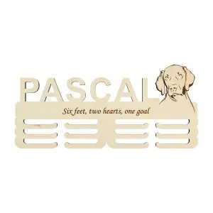 Wooden medal holder with laser engraving 45cm Weimaraner pointer