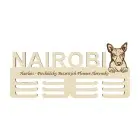 Drevený držiak na medaile s laserovaním 45cm plemeno Americký bezsrstý teriér